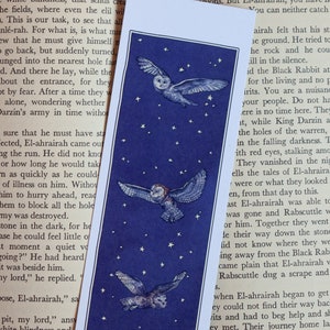 Owls at Midnight Watercolour Bookmark Without tassel