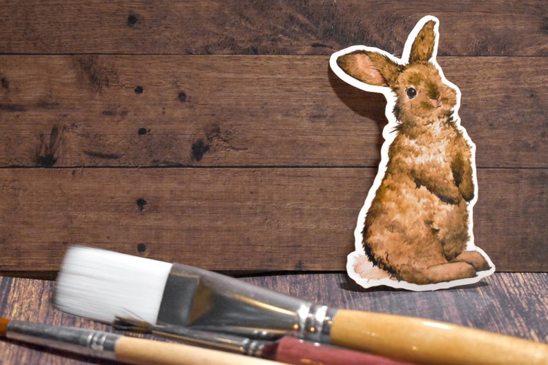 Bunny Rabbit Watercolour Sticker image 1