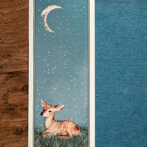 Deer in the Snow Watercolour Bookmark Without tassel