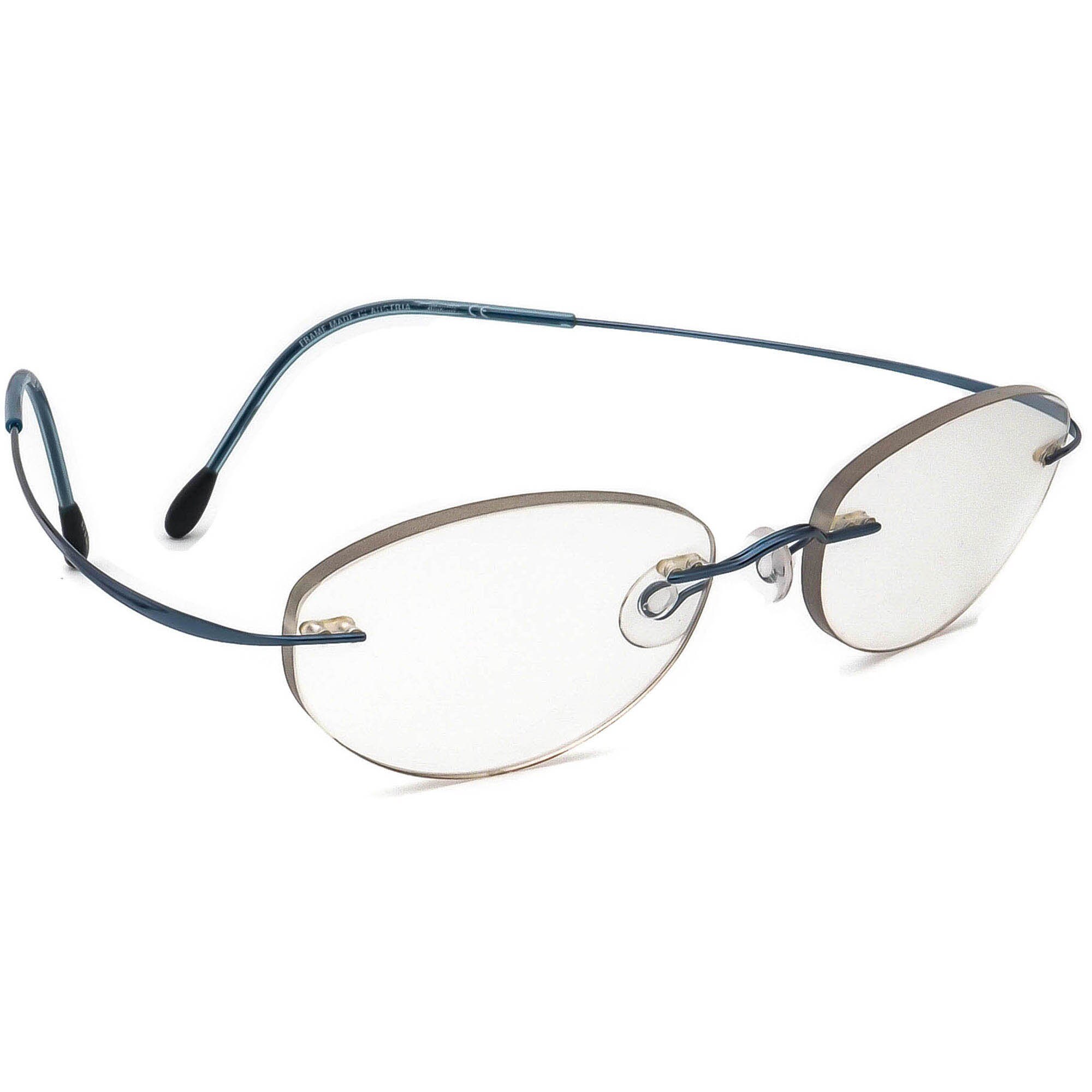 Silhouette Eyeglasses M7395 /40 V6054 Titan Blue Rimless Frame Etsy