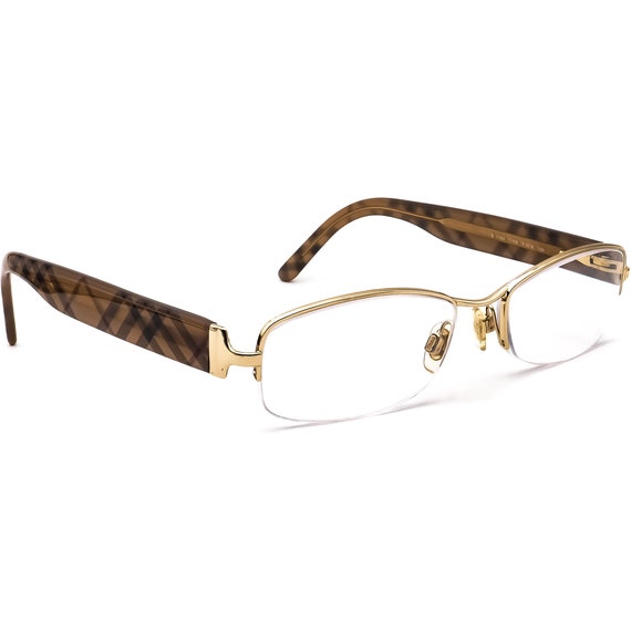 Burberry Eyeglasses B 1169 1109 Gold/Brown Half Ri