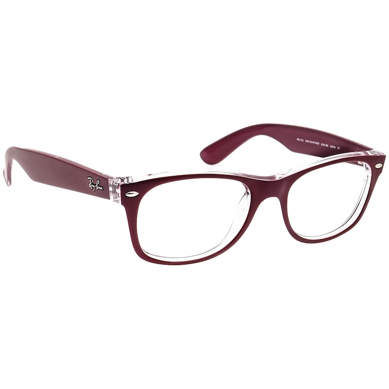 Ray-Ban Sonnenbrillenrahmen Nur RB 2132 New Wayfarer 6054/85 Matte Berry on Clear Square Italy 52 mm Bild 1