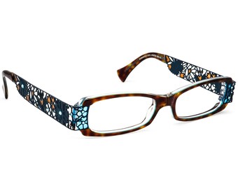 Jean Lafont Women's Eyeglasses Audaces 675 Havana/Blue Rectangular Frame France 51[]15 130