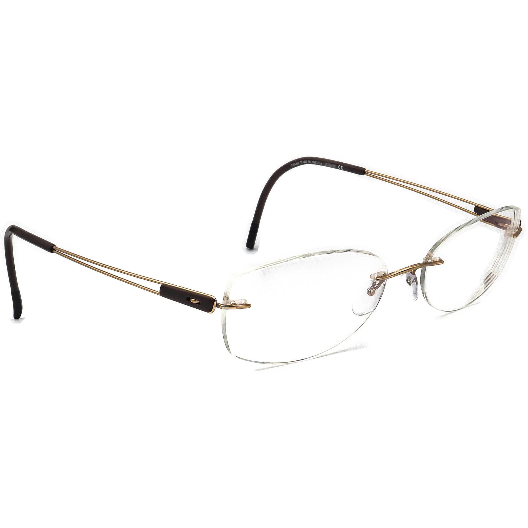 Silhouette Eyeglasses 7661 20 6052 Titan Gold/Brown Rimless Austria 54[]17 140