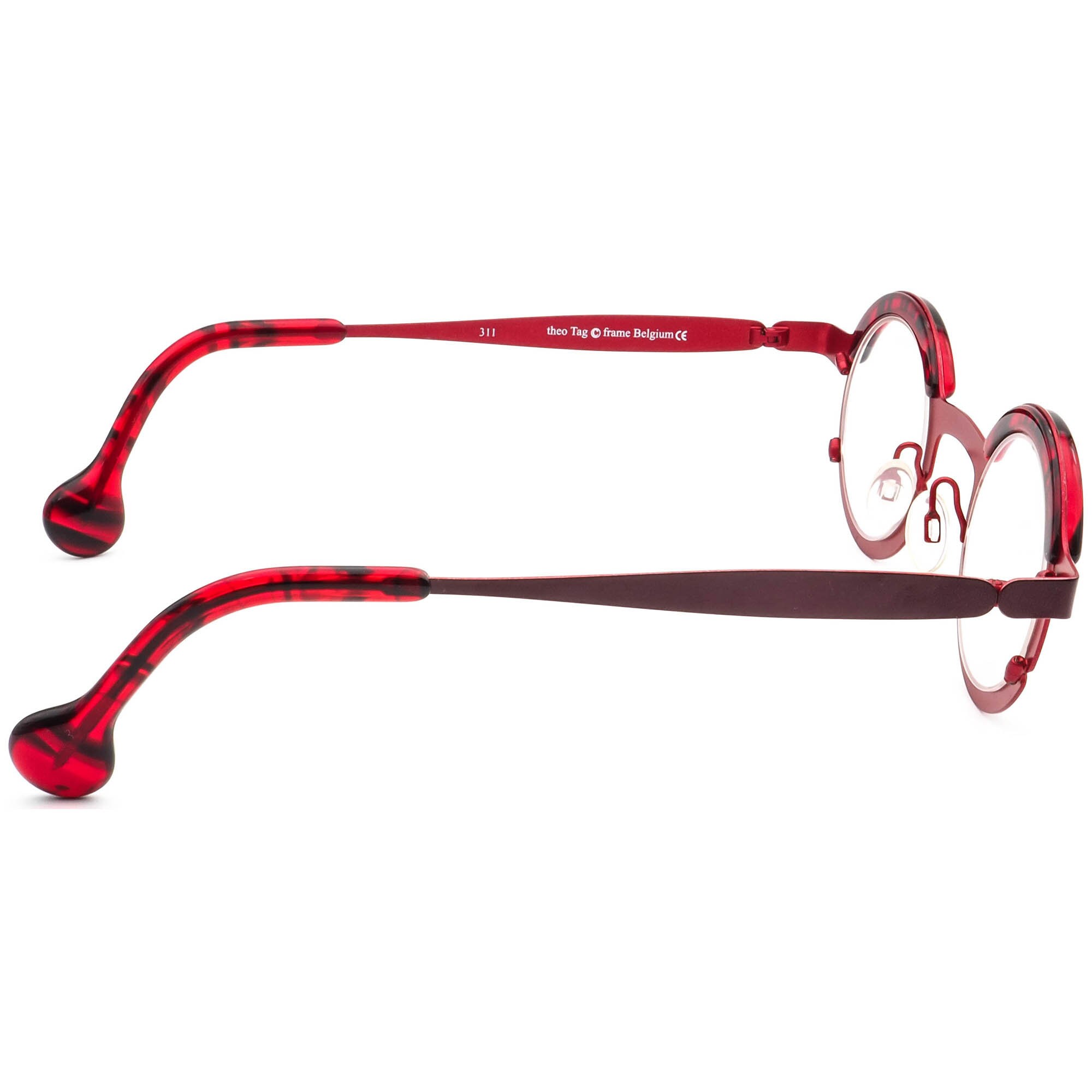 Theo Women's Eyeglasses Tag 311 Aubergine&burgundy Round