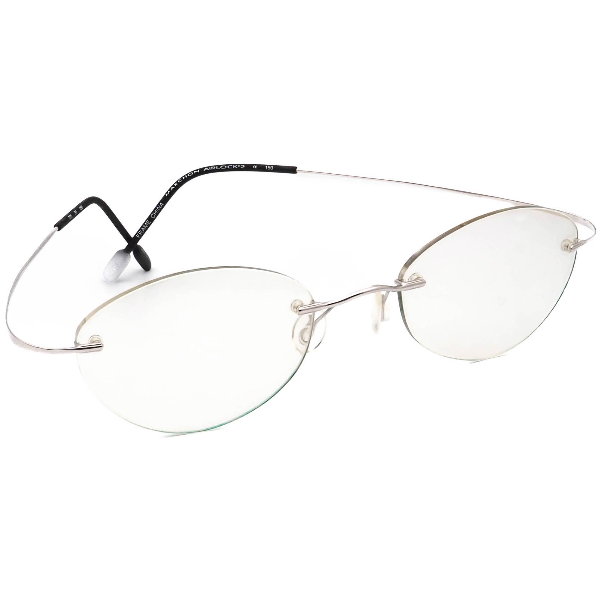 MARCHON AIRLOCK 2 720 52 Brown Rimless Titanium Eyeglasses Frames 150 Authentic MARCHON AIRLOCK 2 720/10 Titanium Rimless Eyeglasses Frames  main image 2