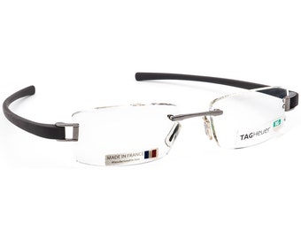 Tag Heuer Men's Eyeglasses TH 7104 017 Gunmetal/Grey Rimless Frame France 55[]18 135