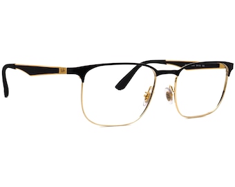 Ray-Ban Eyeglasses RB 6363 2890 Polished Black/Gold Square Metal Frame 54[]18 145