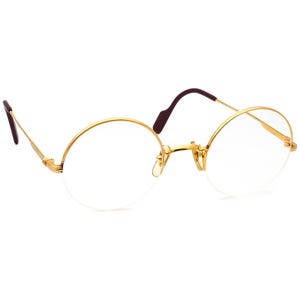 Gafas Cartier Vintage Mayfair con montura de metal, bañadas en oro de 22 quilates y oro pulido, talla 47, 20, 130