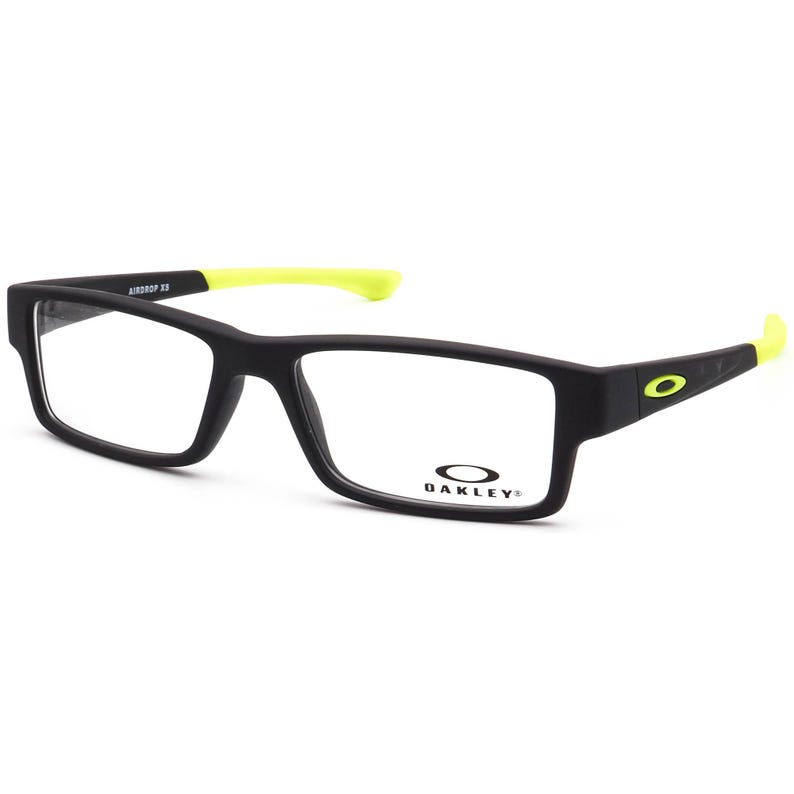Oakley Junior Eyeglasses OY8003-0550 Airdrop XS Matte Black/Neon Green Rectangular Frame 50[]15 126 image 3