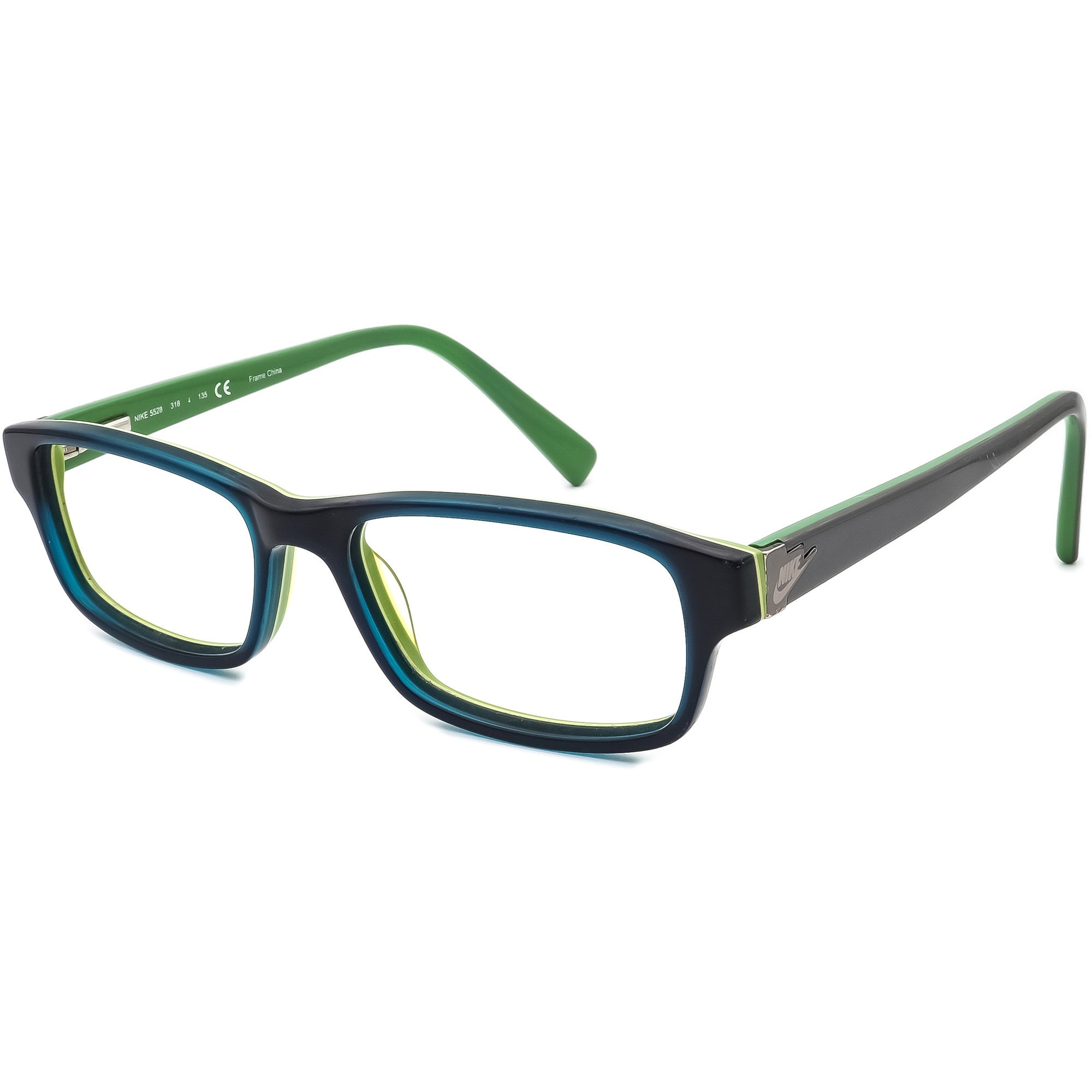Corte montón estático Nike Small Eyeglasses 5528 318 Blue on Lime Green Rectangular - Etsy