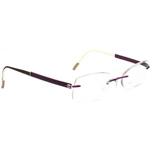 Silhouette Eyeglasses 7779 6054 Titan Purple Rimless Frame Austria 53[]19 130