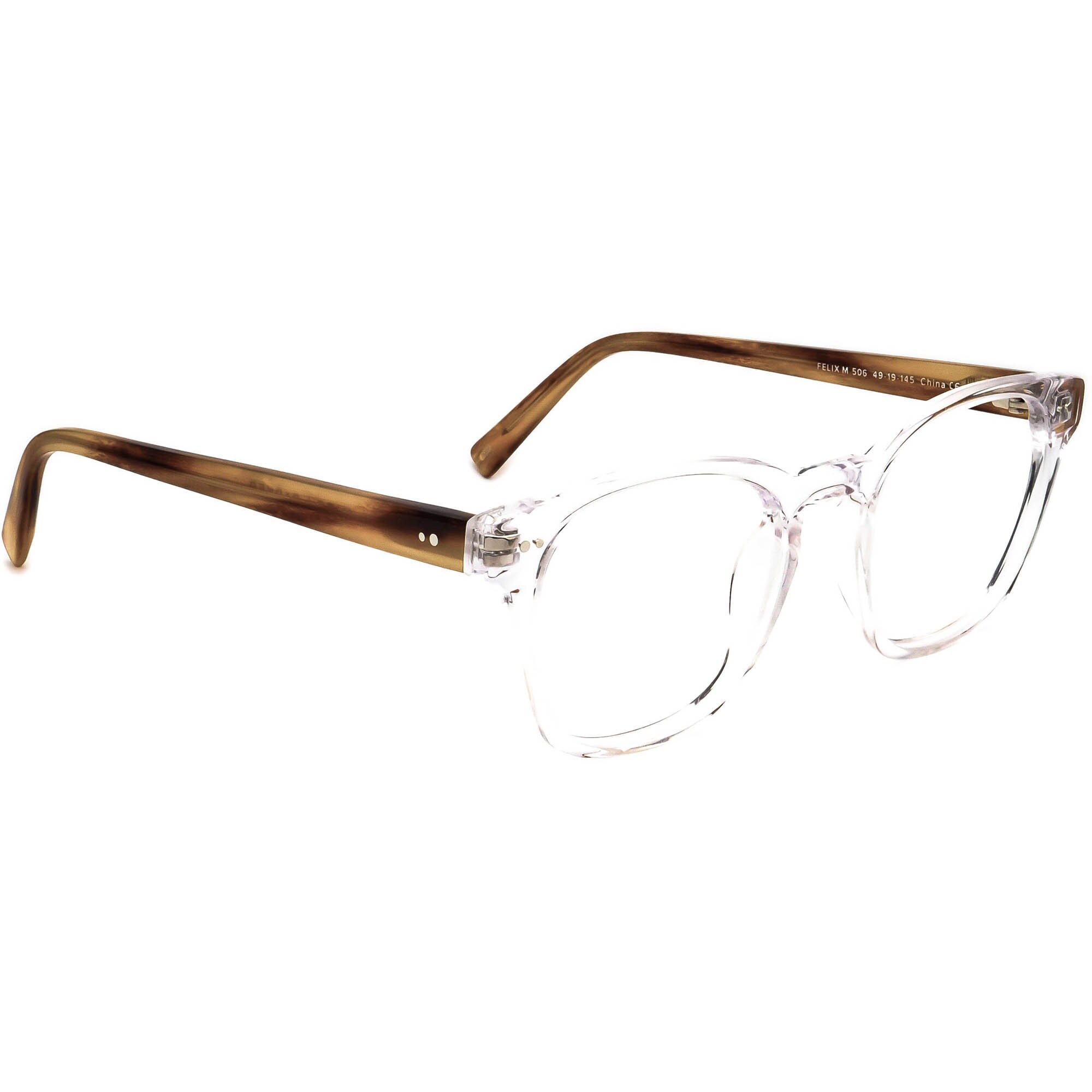 Warby Parker Eyeglasses Felix M 506 Clear/woody Brown Square Etsy