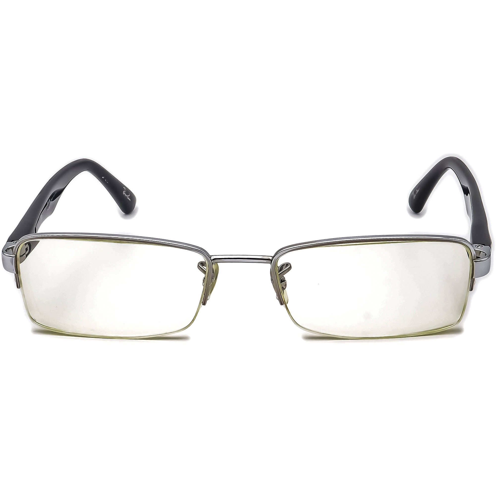 Authentic Ray Ban Oval Eyeglasses/Sunglasses Frames RB6195 2502 Black 53*18*135* Ray-ban Eyeglasses RB 6195 2502 Silver/black Half Rim Frame  main image 2
