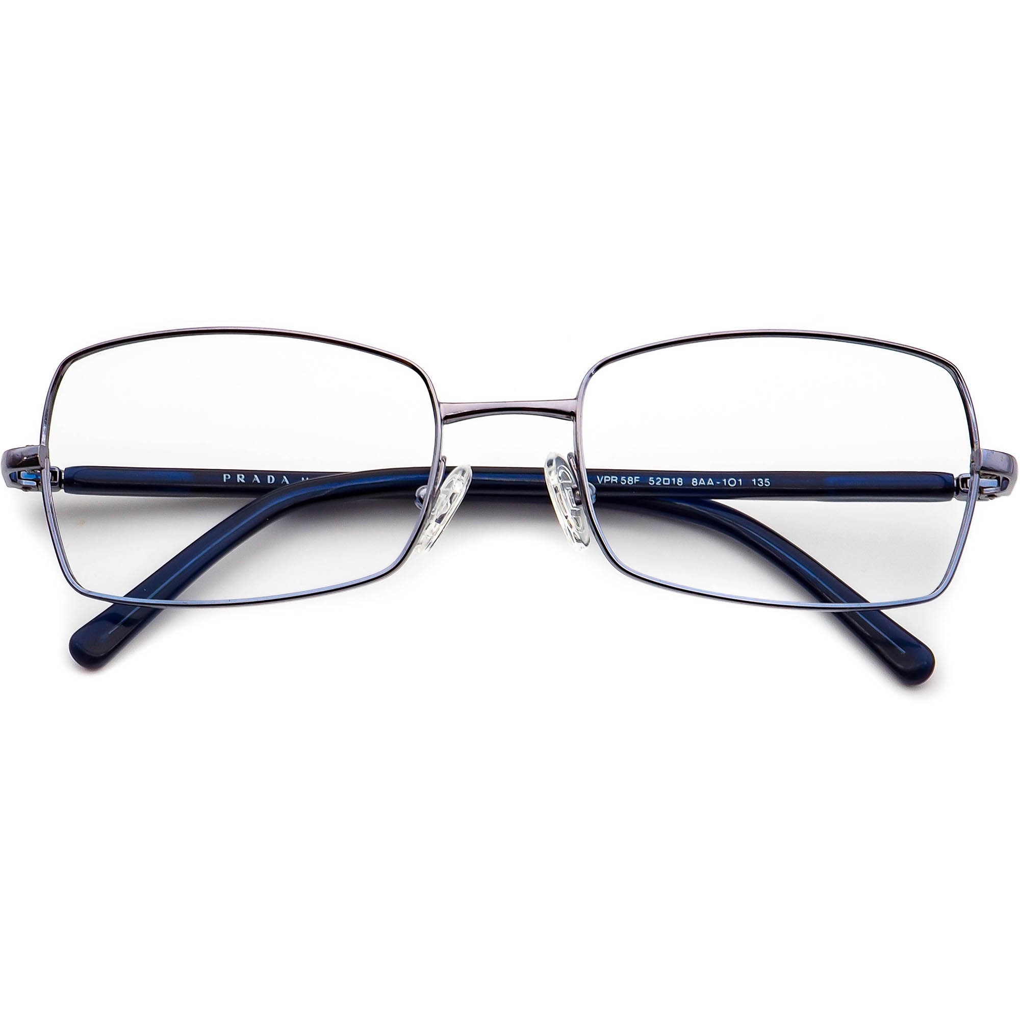 Prada Unisex Rectangular Eyeglasses Blue VPR 020 EAJ-101 Prada PR14WV Rectangle Eyeglasses main image 3