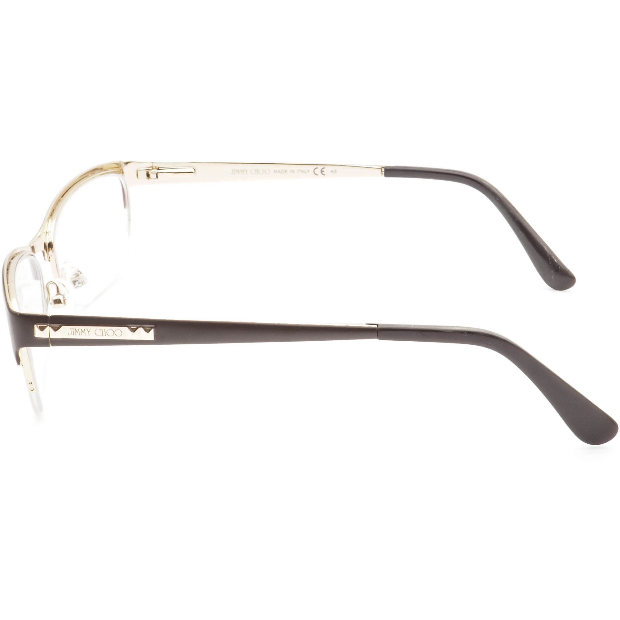 Jimmy Choo Eyeglasses 58 FZ6 Matte Dark Brown on Gold Half  display picture 1