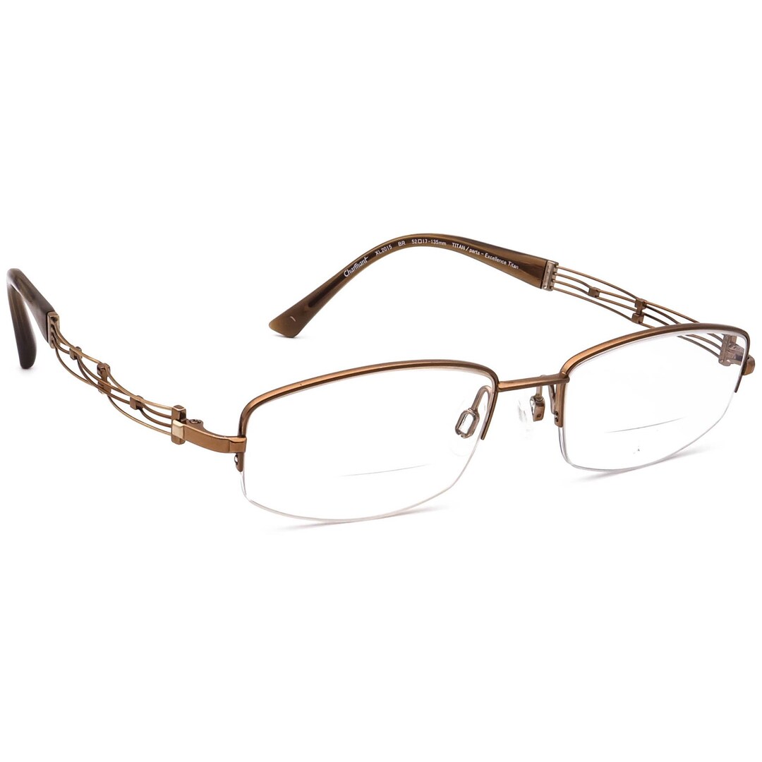 Charmant Women's Eyeglasses XL2015 BR Line Art Titan Brown Half