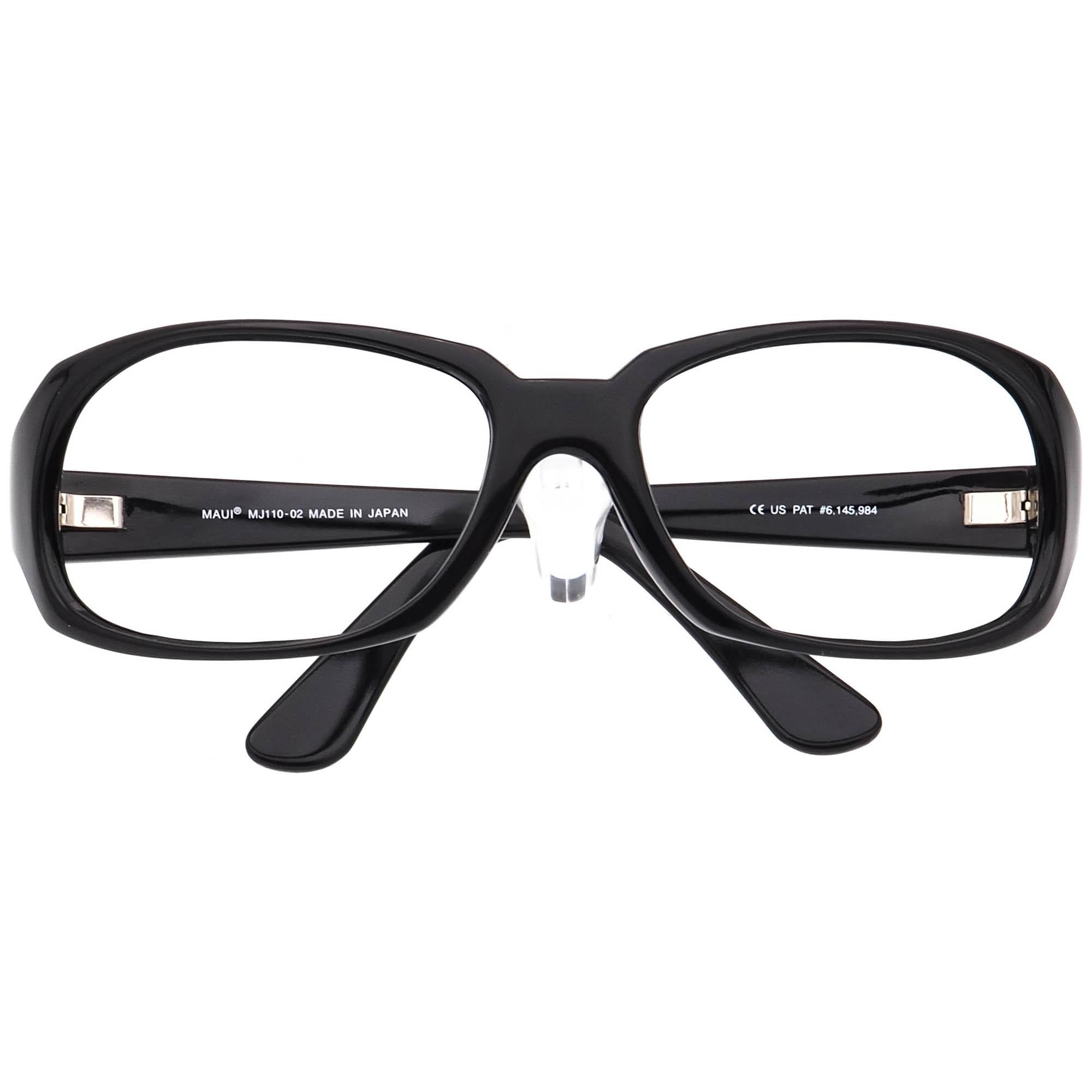 Maui Jim ブラック サングラス MJ110-02 Maui Jim MJ 110-02 Black Wrap Sunglasses Frames 61-18 127
