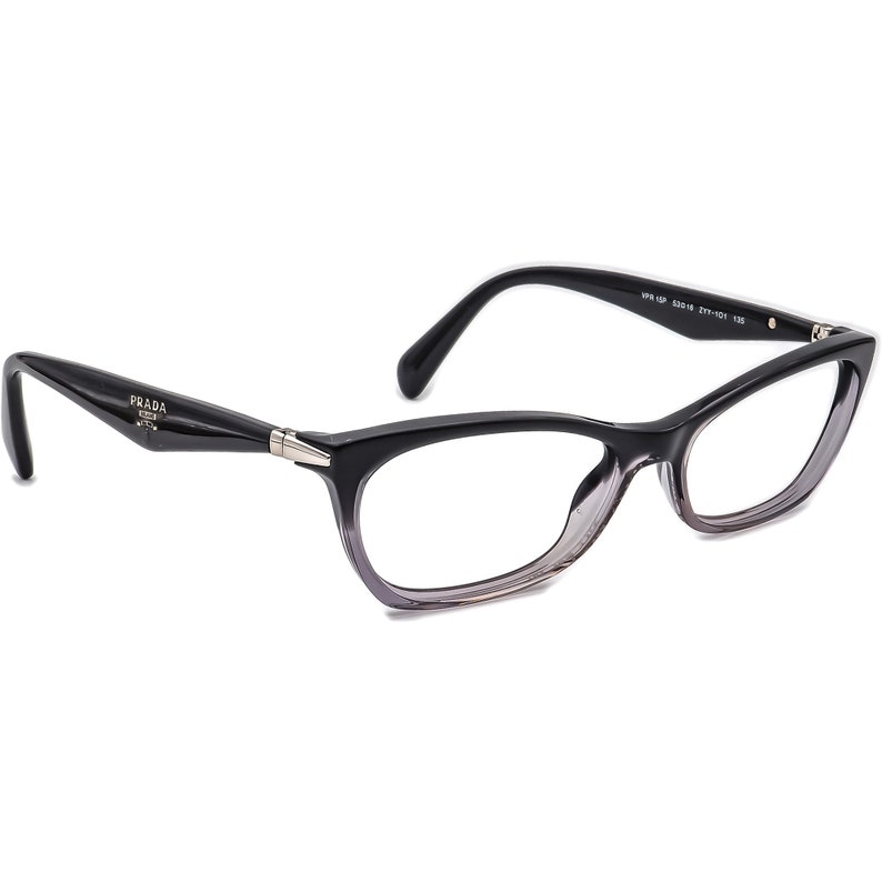 Prada Eyeglasses VPR 15P ZYY-1O1 Black&Clear Gradient Cat Eye Italy 5316 135 image 1