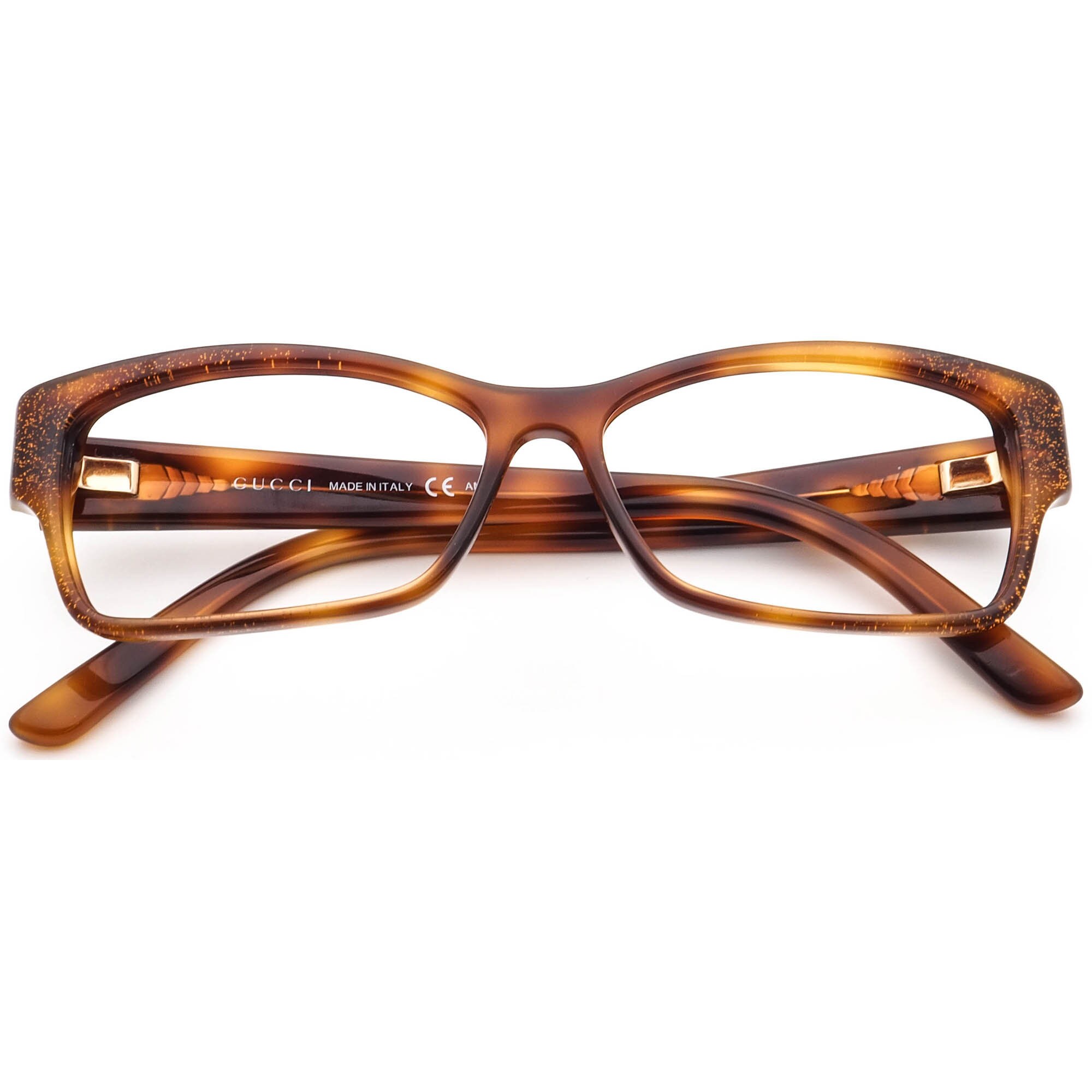 Rare Gucci GG 3203 PWT 53-13-135 Eyeglasses Tortoise Gold Glitter Italy Gucci Eyeglasses GG 3203 PWT Glitter Tortoise Rectangular  main image 4