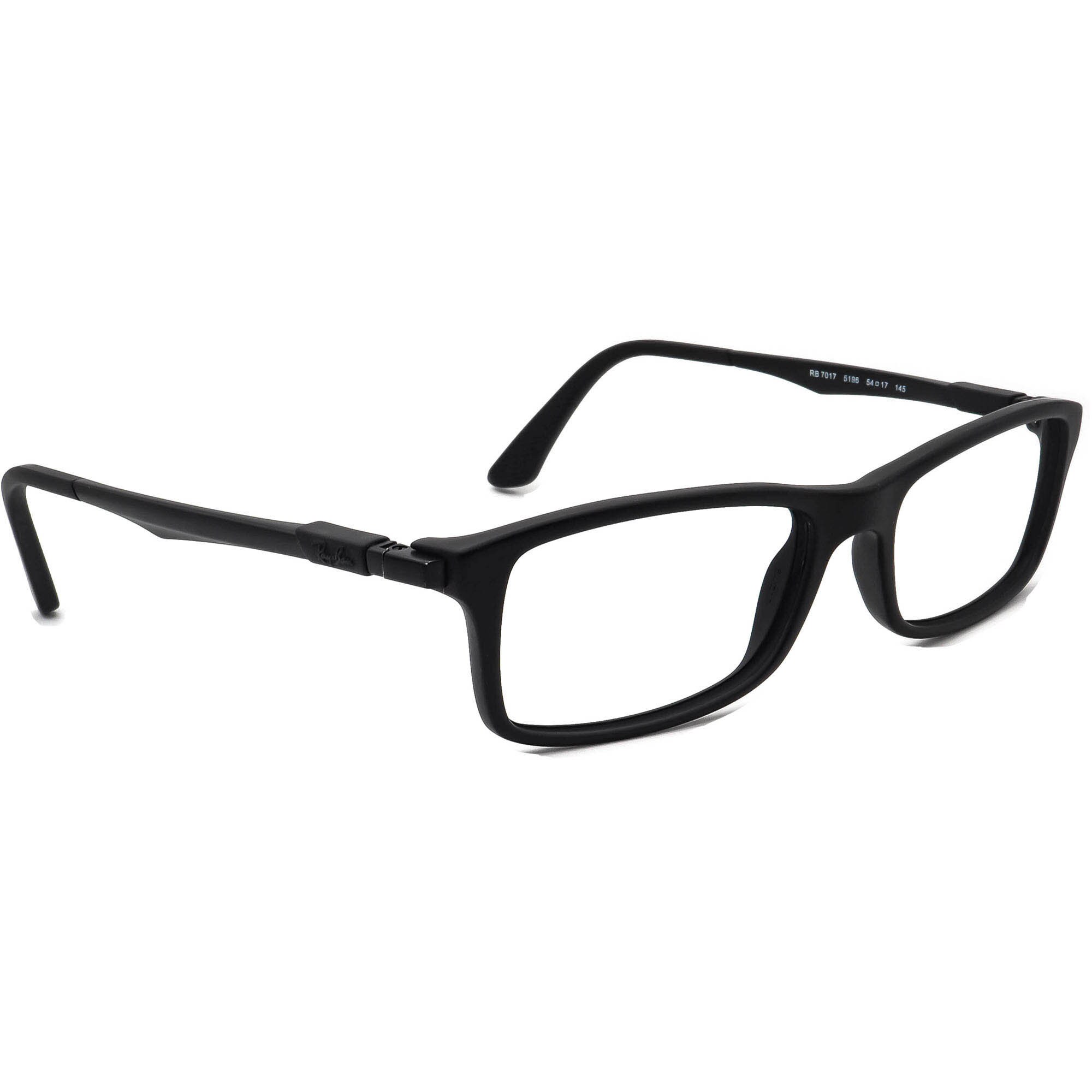 Ray-Ban Eyeglasses RB 7017 5196 Black Rectangular Frame 5417 | Etsy