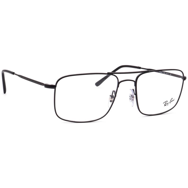 Gafas de vista Ray-Ban RB 6434 2509 con montura cuadrada de metal negro pulido, 55[]18 145 imagen 1