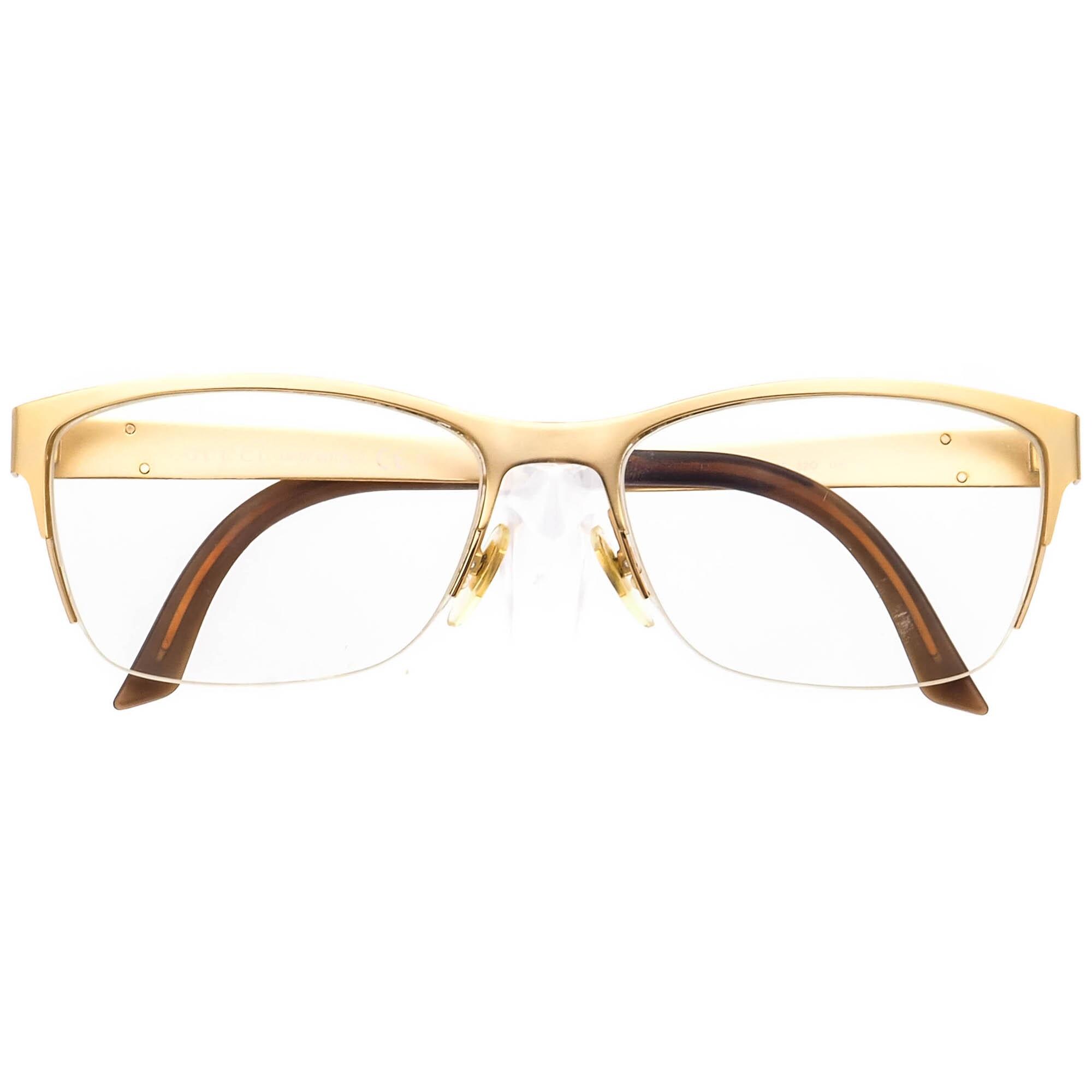 Gucci Women's Eyeglasses GG 4236 82C Gold Half Rim Metal