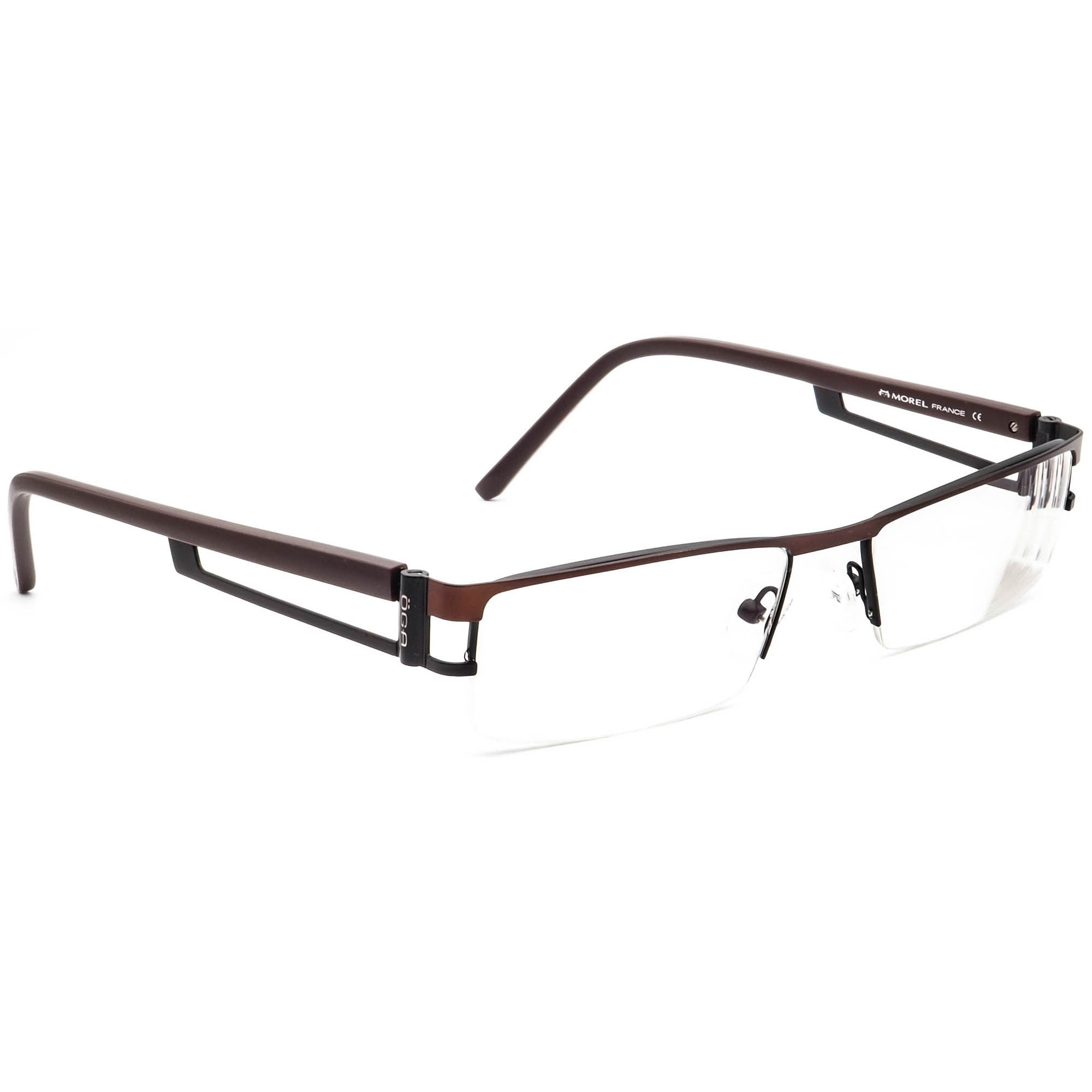 OGA Men's Eyeglasses 6540O MJ301 Brown Half Rim Frame France