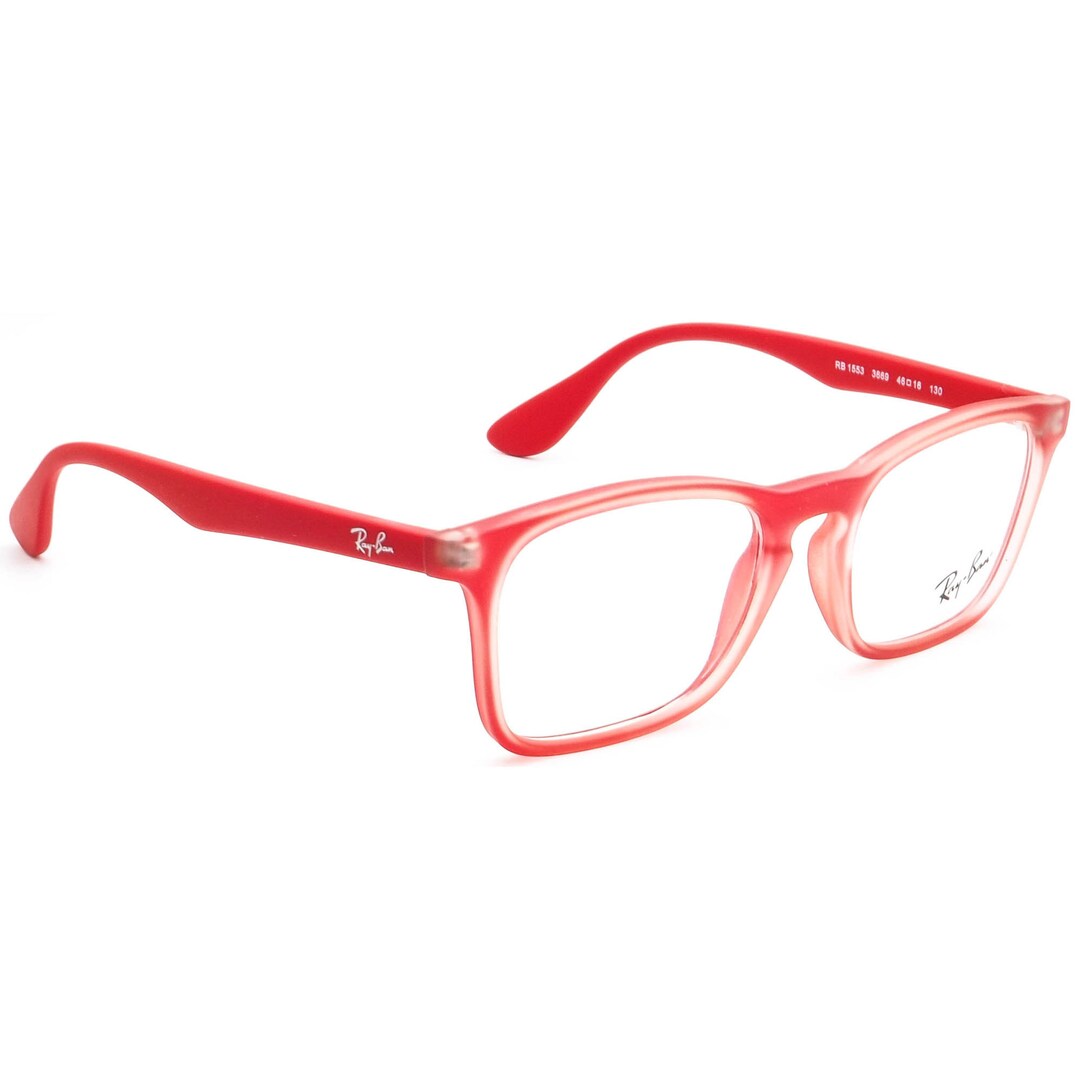 Ray-ban Kids' Eyeglasses RB 1553 3669 Red Rectangular Frame 46[]16 130 ...