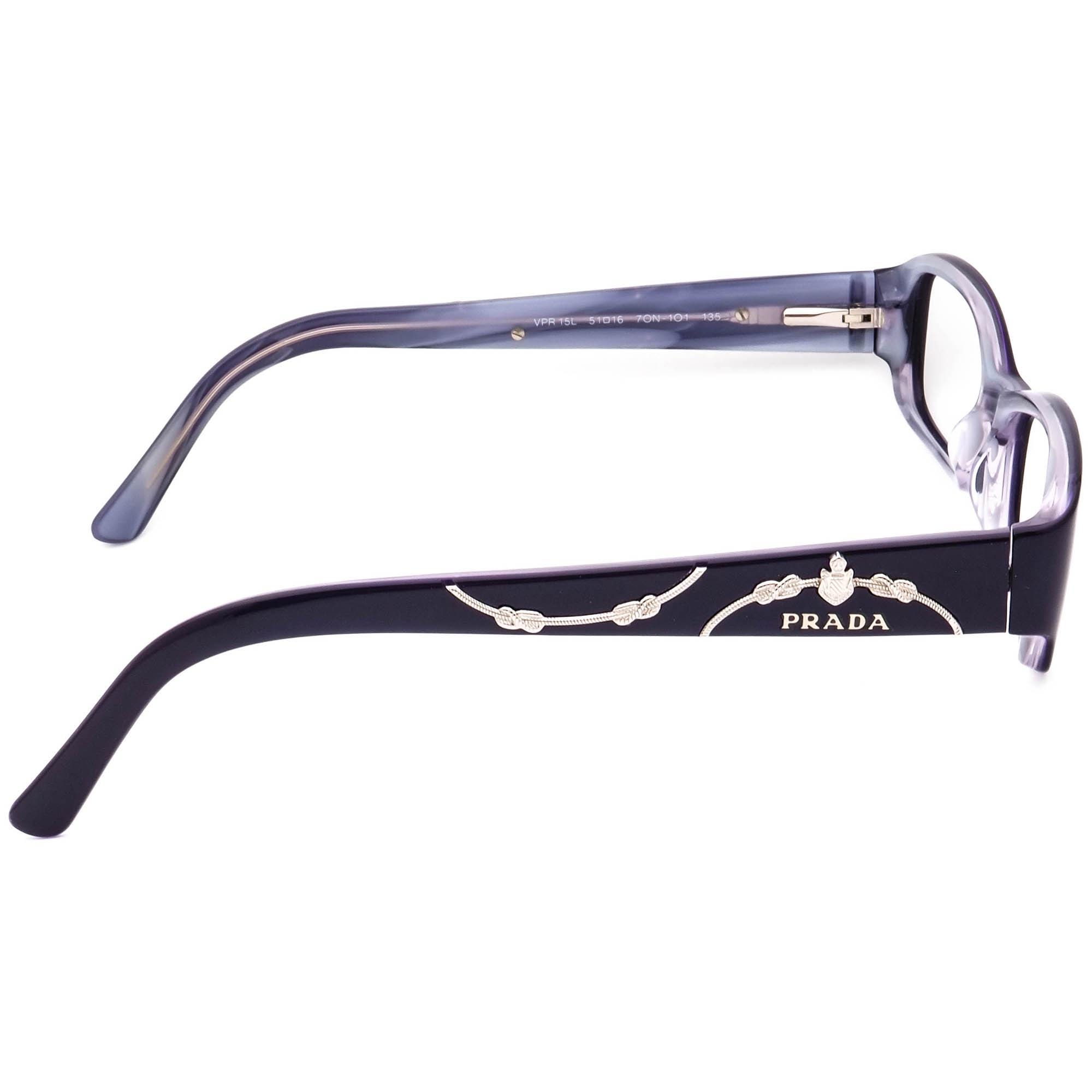 Prada VPR 15L 7ON-1O1 Dark Violet Eyeglasses Frame w/ Flexhinge Italy 51-16-135 Prada VPR 15L 7ON-1O1 Dark Purple Eyeglasses Frames 53-16  main image 4