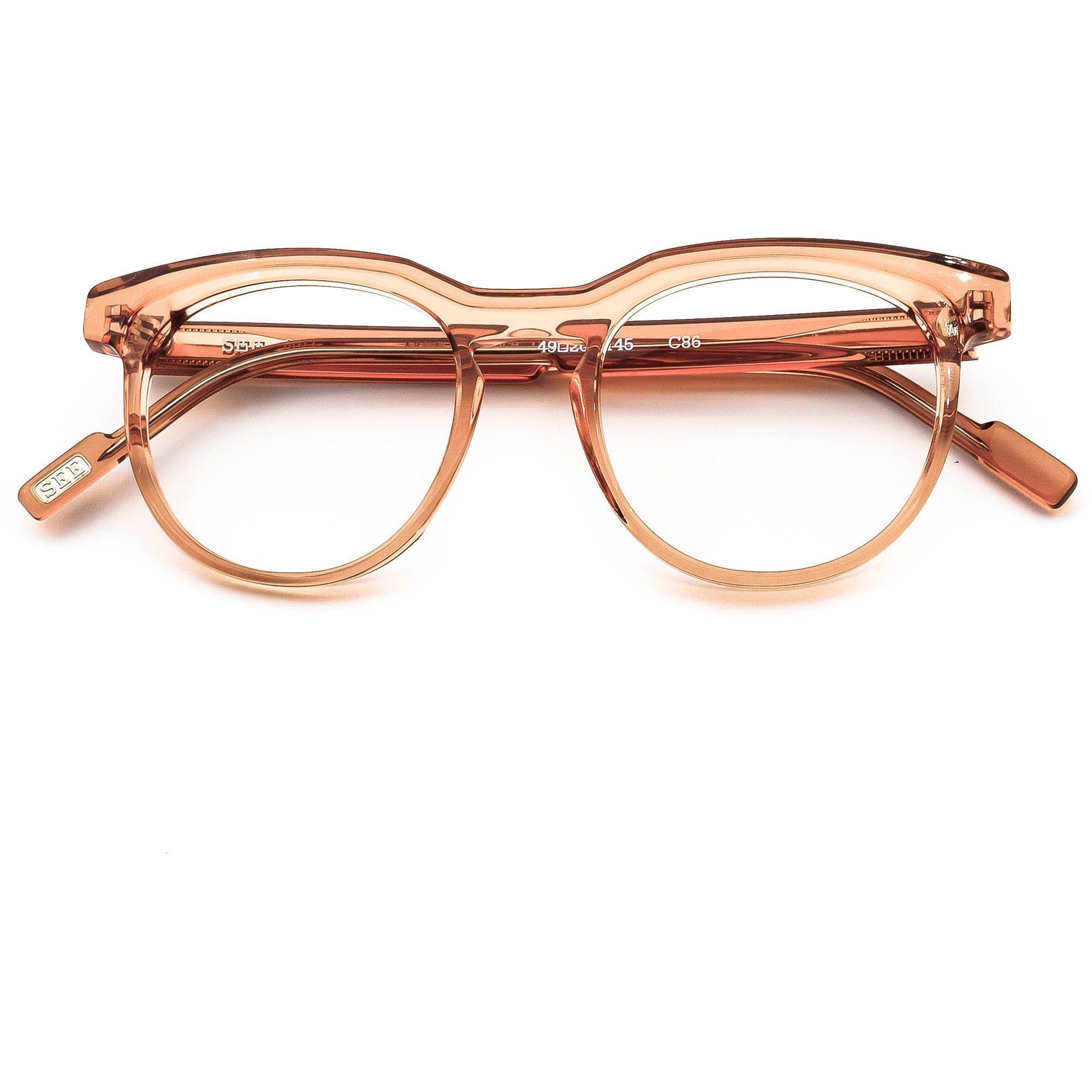 SEE Eyewear Frames Red/Gold Round Saige Round Gradient Red Gold Full Rim Eyeglasses | Eyebuydirect main image 4