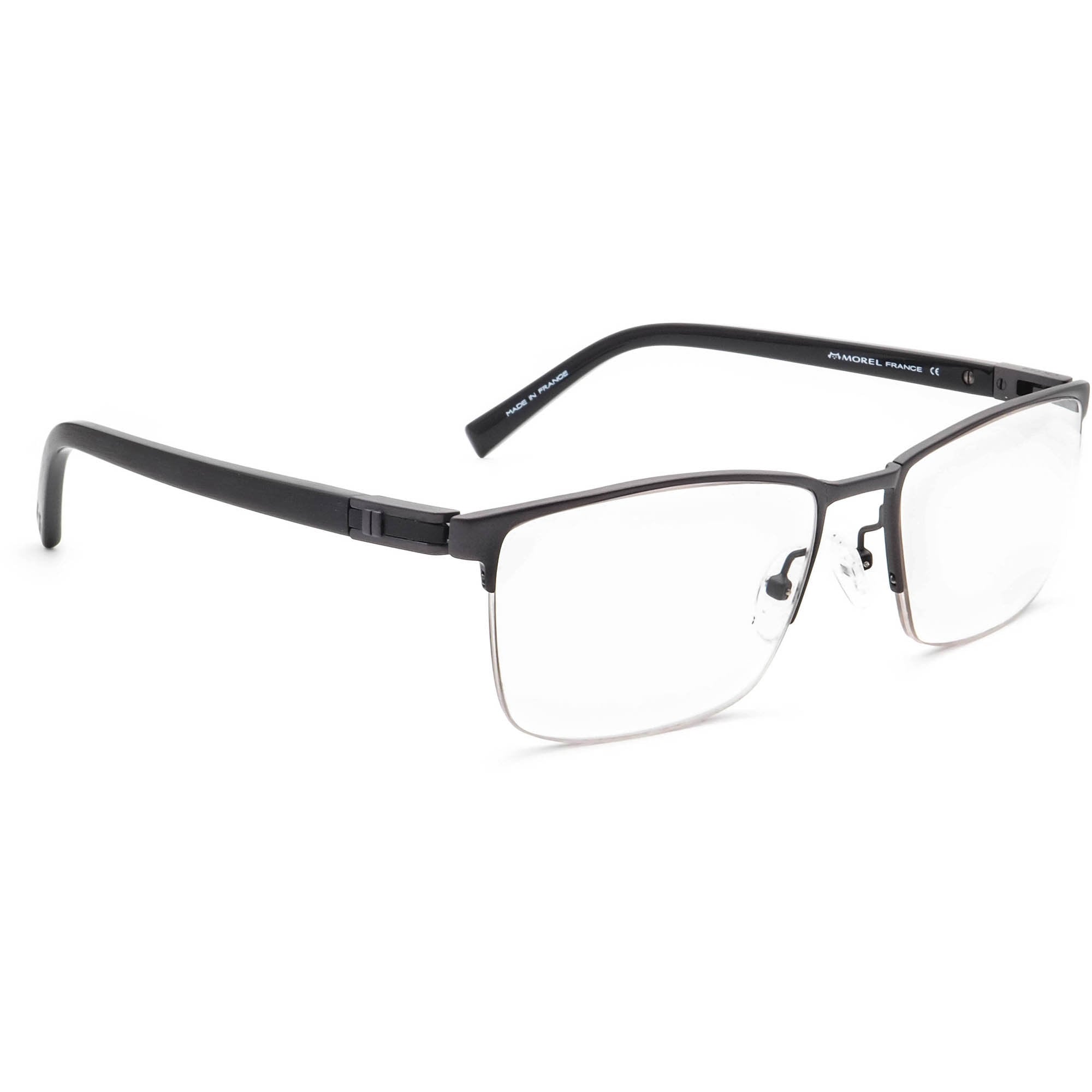 Morel Eyeglasses Öga 10020O GN08 Matte Gunmetal/black Half Rim 