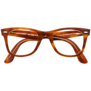Ray-Ban Sunglasses Frame Only Original Wayfarer RB 2140 1293/4E Polished Light Havana Square Italy 50 mm Handmade image 6