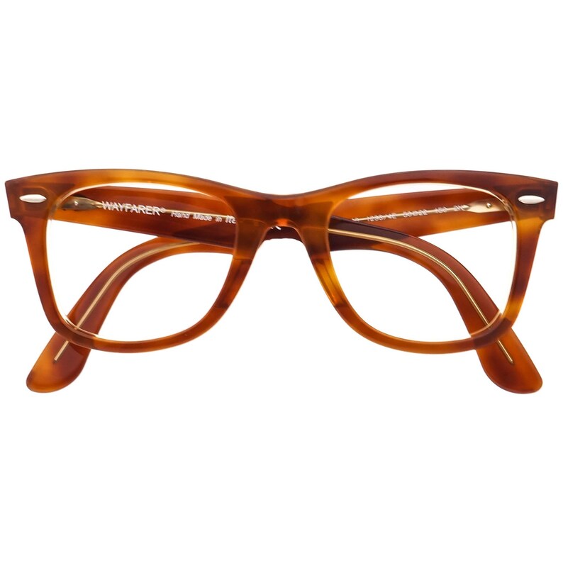 Ray-Ban Sunglasses Frame Only Original Wayfarer RB 2140 1293/4E Polished Light Havana Square Italy 50 mm Handmade image 6