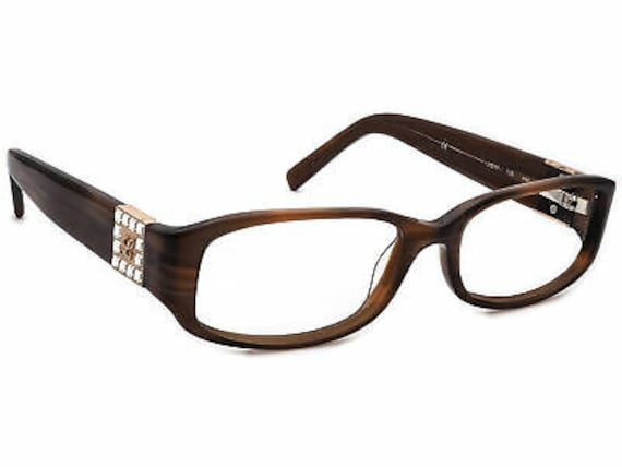 Swarovski Elements Women's Eyeglasses Brown Recta… - image 1