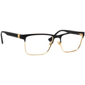 Versace Eyeglasses MOD. 1285 1443 Polished Black/Gold Square Frame Italy 56[]17 150