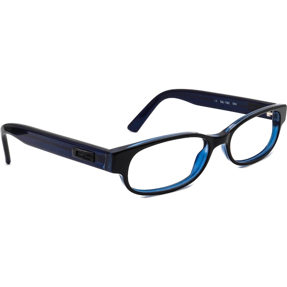 Manifold Urter Stole på Gucci Eyeglasses GG 1181 5XX Black on Blue Oval Frame Italy | Etsy
