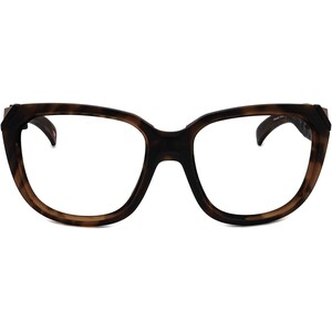 May include: Tortoise shell eyeglasses with a square frame and clear lenses.