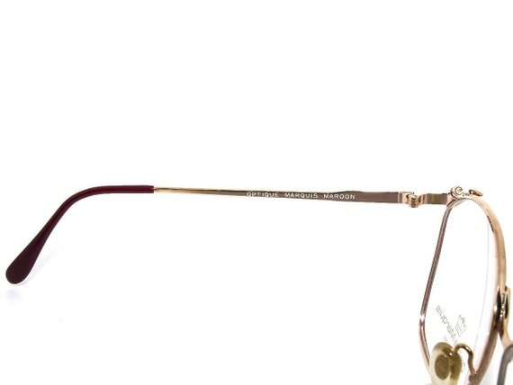 Optique Marquis Eyeglasses Maroon VL-3 Gold/Maroo… - image 4