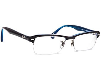 Ray-Ban Eyeglasses RB 7014 5068 Dark Havana on Blue Half Rim Frame 54[]18 140