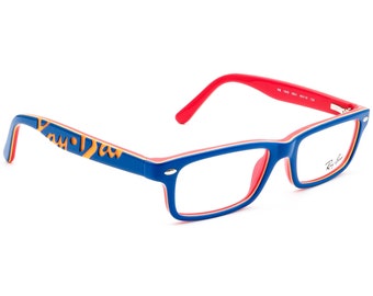 Ray-Ban Junior-Brille RB 1535 3601 Blau auf Koralle, rechteckiger Rahmen 48[]16 130