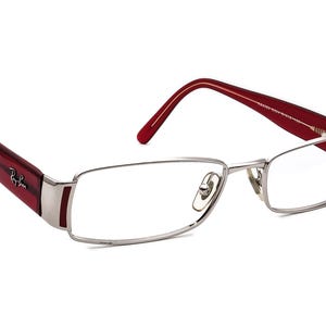 Ray Ban Eyeglasses RB 6082 2554 Silver/Red Rectangular Frame Italy 51[]16 135