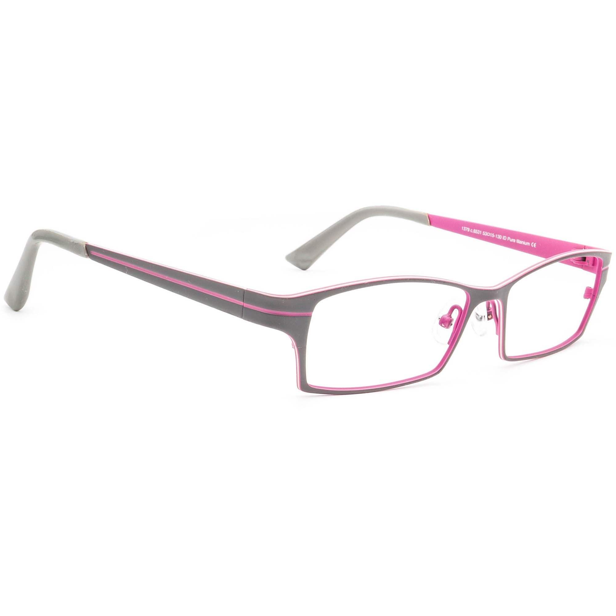 Prodesign Denmark Eyeglasses 1379 c.6531 Pure Titanium Gray&Pink Frame 53-15 130