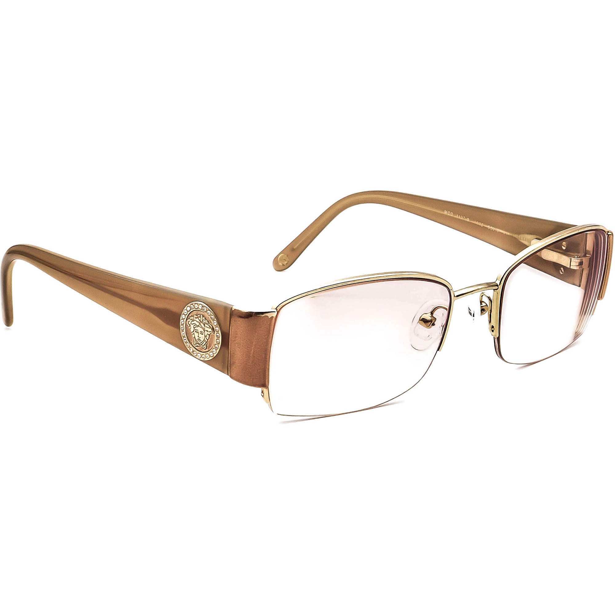 Versace Women s Eyeglasses MOD. 1137 B 1002 Brown Half Rim Frame