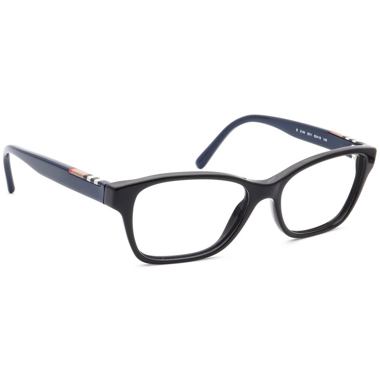 Burberry B 2144 3511 Gloss Black/Navy Blue Square Rahmen 53[]16 140