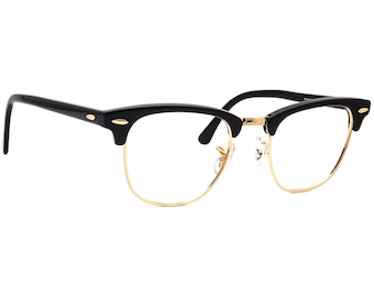 Ray-Ban Sunglasses Frame Only RB 3016 Clubmaster W0365 Polished Black/Gold Square Italy 49 mm