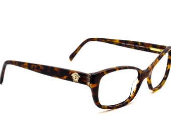 Versace Women's Eyeglasses 3207 5116 Glitter Glitter Tortoise Rectangular Frame Italy 52[]16 140