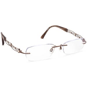 Charmant Women's Eyeglasses XL2011 BR Line Arc Titan Brown Rimless Frame Japan 50[]17 135