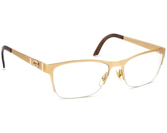 Gucci Women's Eyeglasses GG 4236 82C Gold Half Rim Metal Frame Italy 54[]16 135