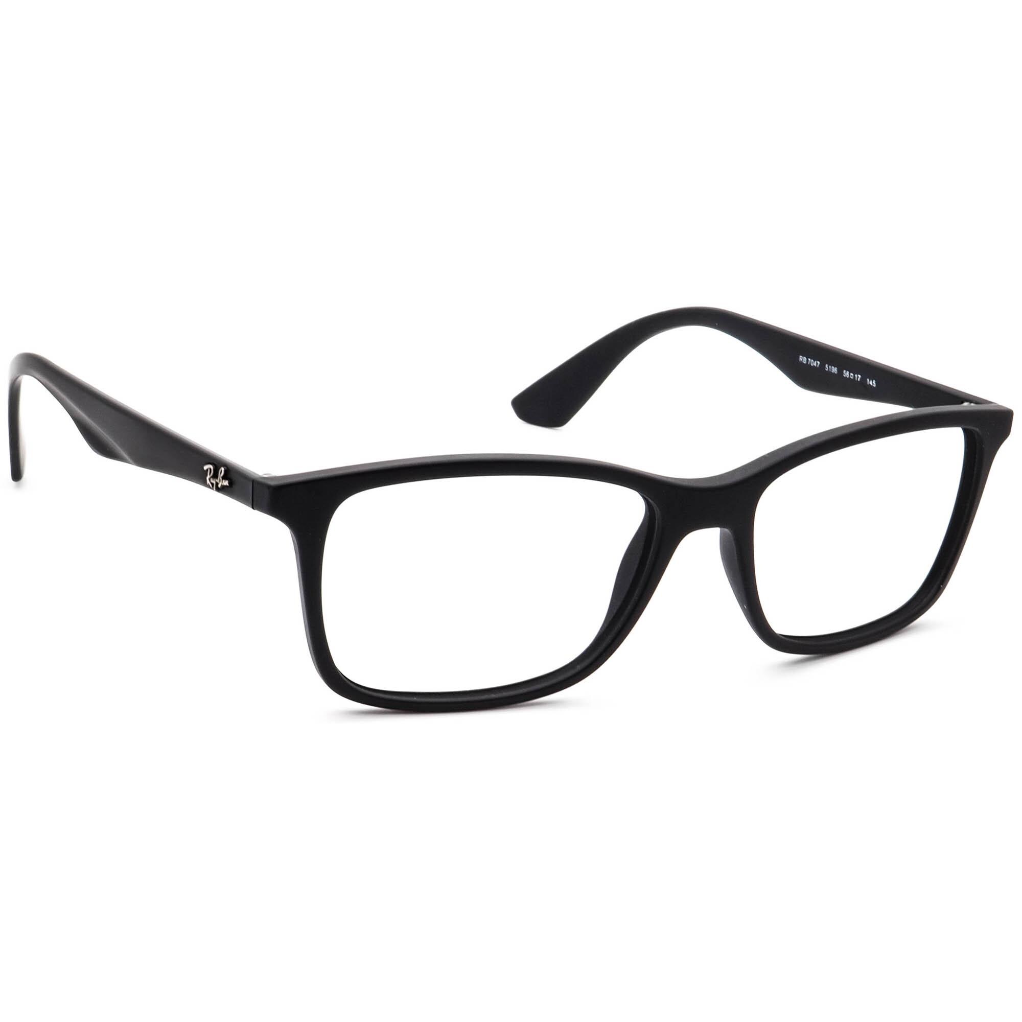 Buy Ray ban Eyeglasses RB 7047 5196 Matte Black Square Frame 5417 140 Online in India Etsy